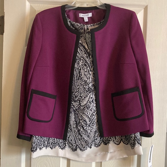 NWT Nine West Wild Plum Blazer, Size 8. Shell included. - Picture 2 of 15